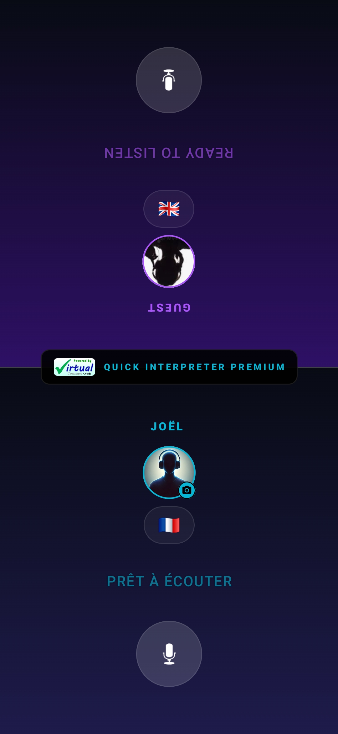Quick Interpreter AI — face-to-face mode