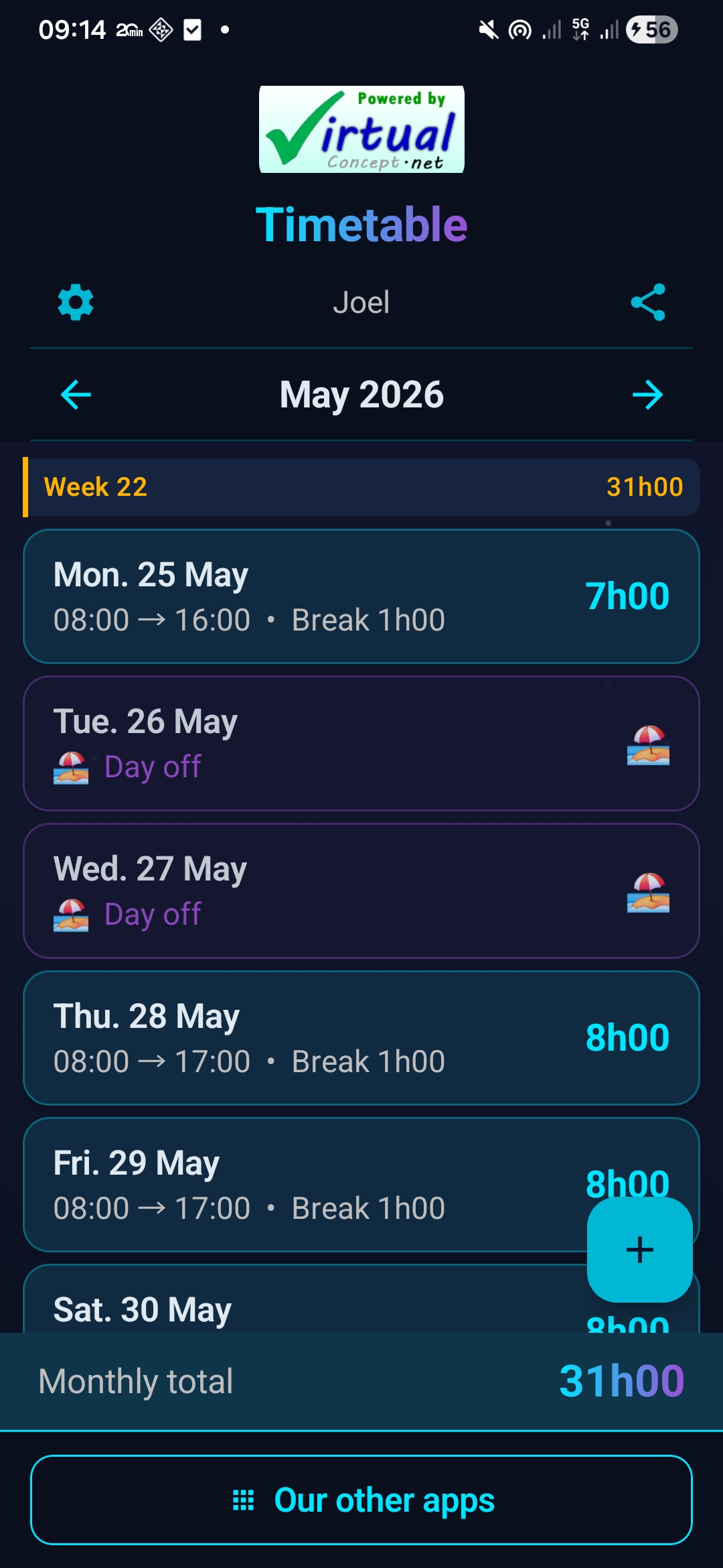 Timetable — 30 languages