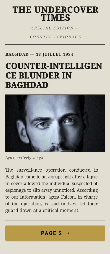 The Undercover Agent — Cold War atmosphere