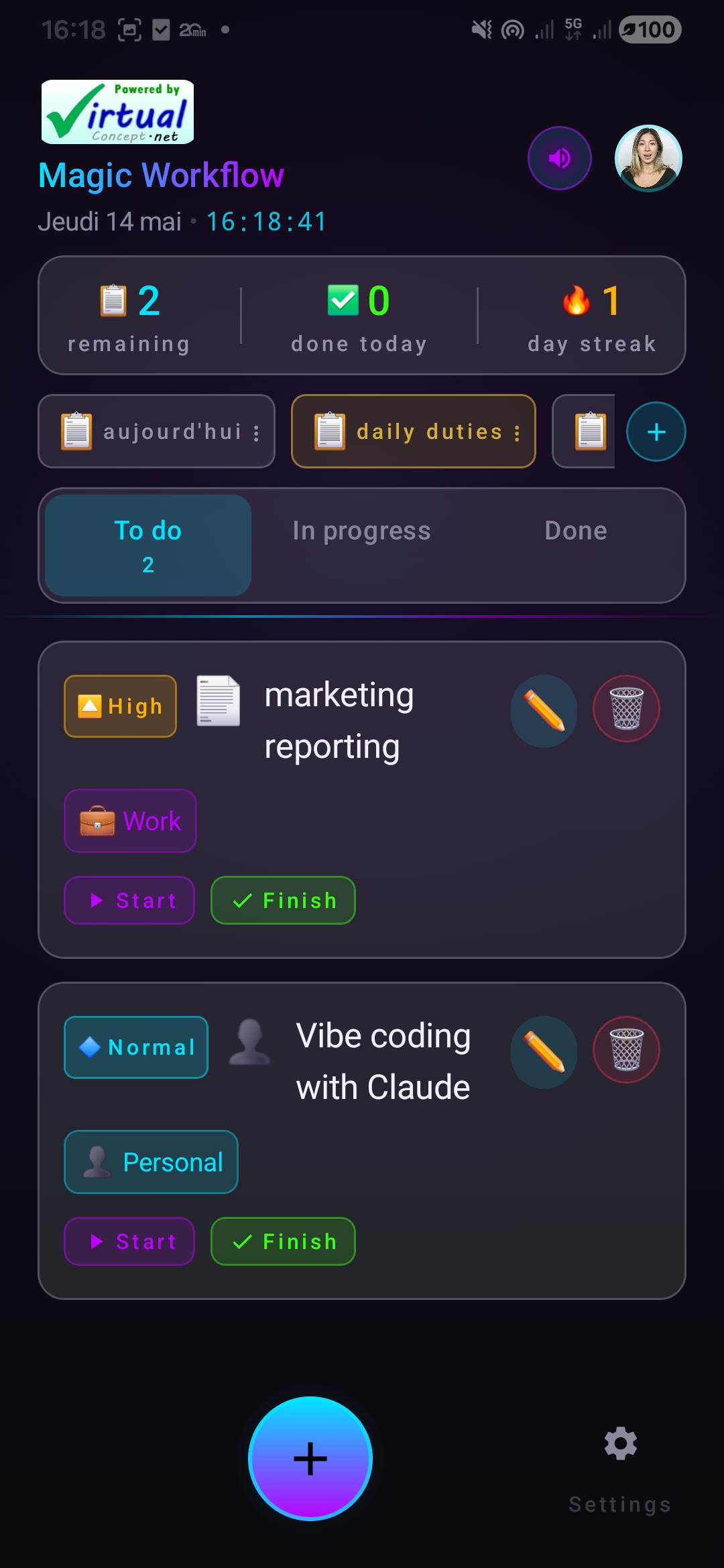 Magik Workflow — daily tasks